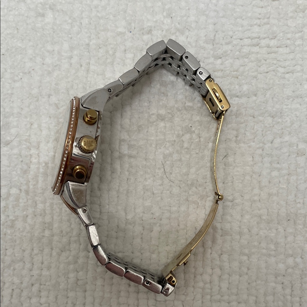 Michael Kors Silver and Gold Watch with White Dial - Picture 5 of 5